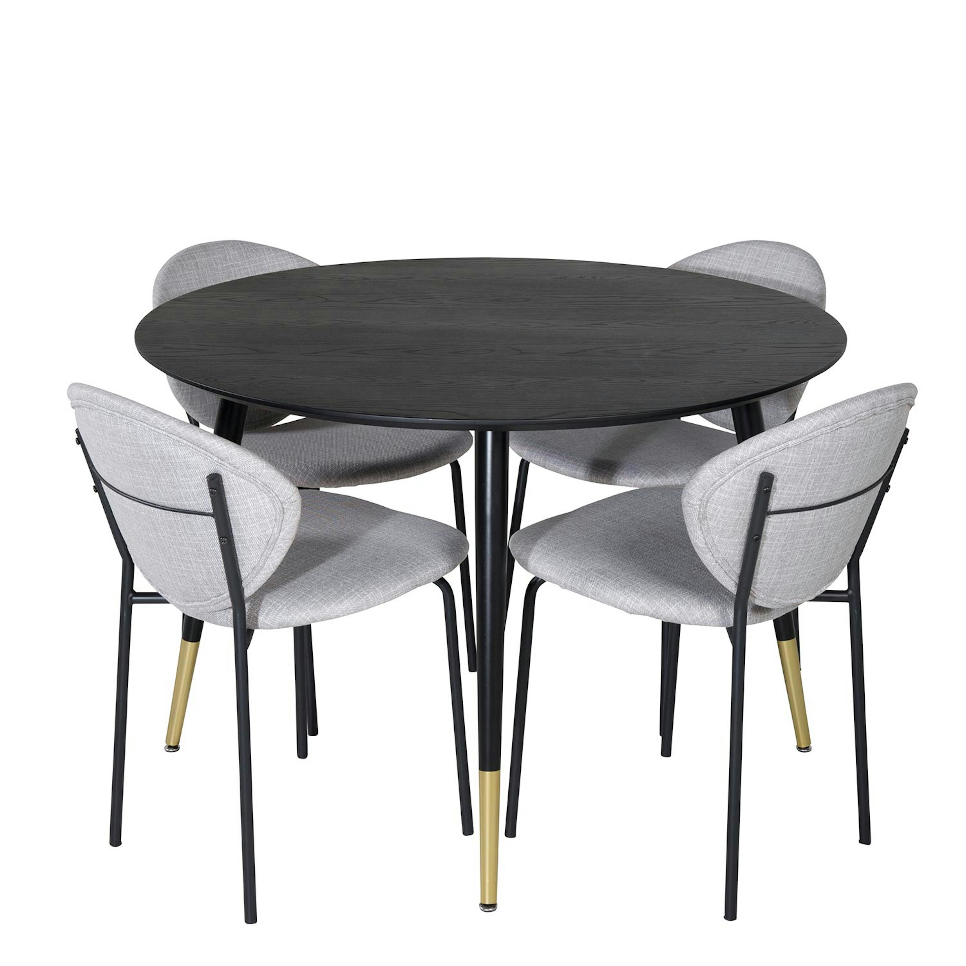 Matgrupp Venture Home Disa Rund med 4 Valor Stolar