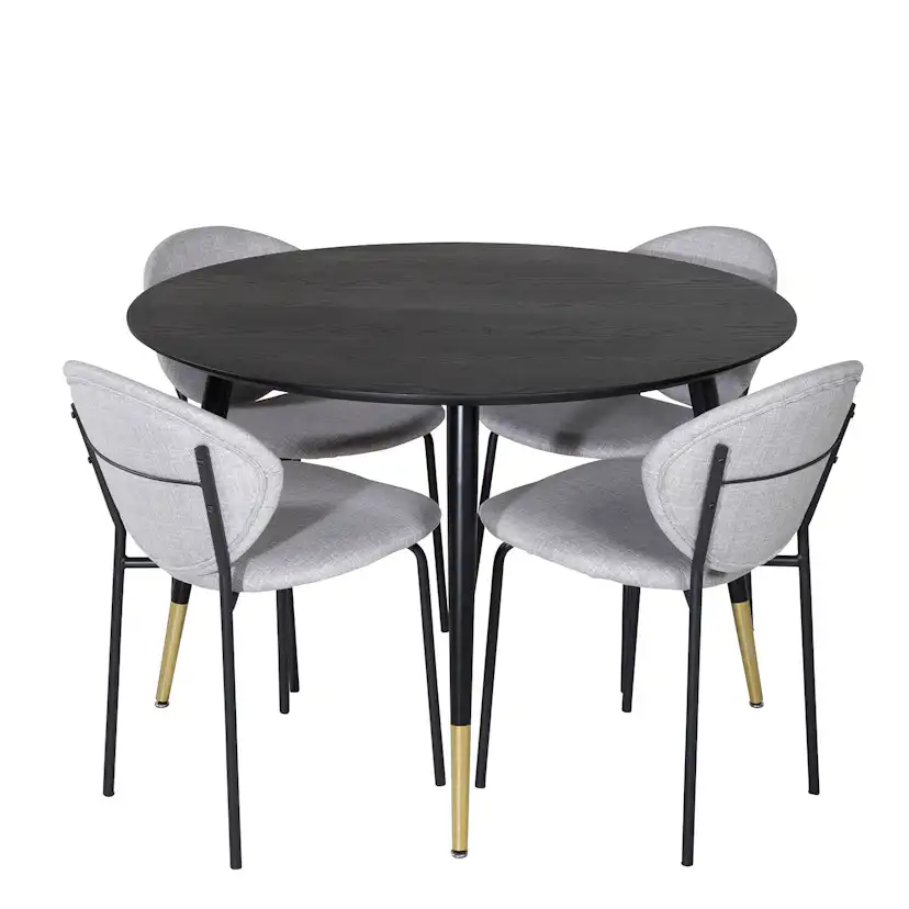 Matgrupp Venture Home Disa Rund med 4 Valor Stolar