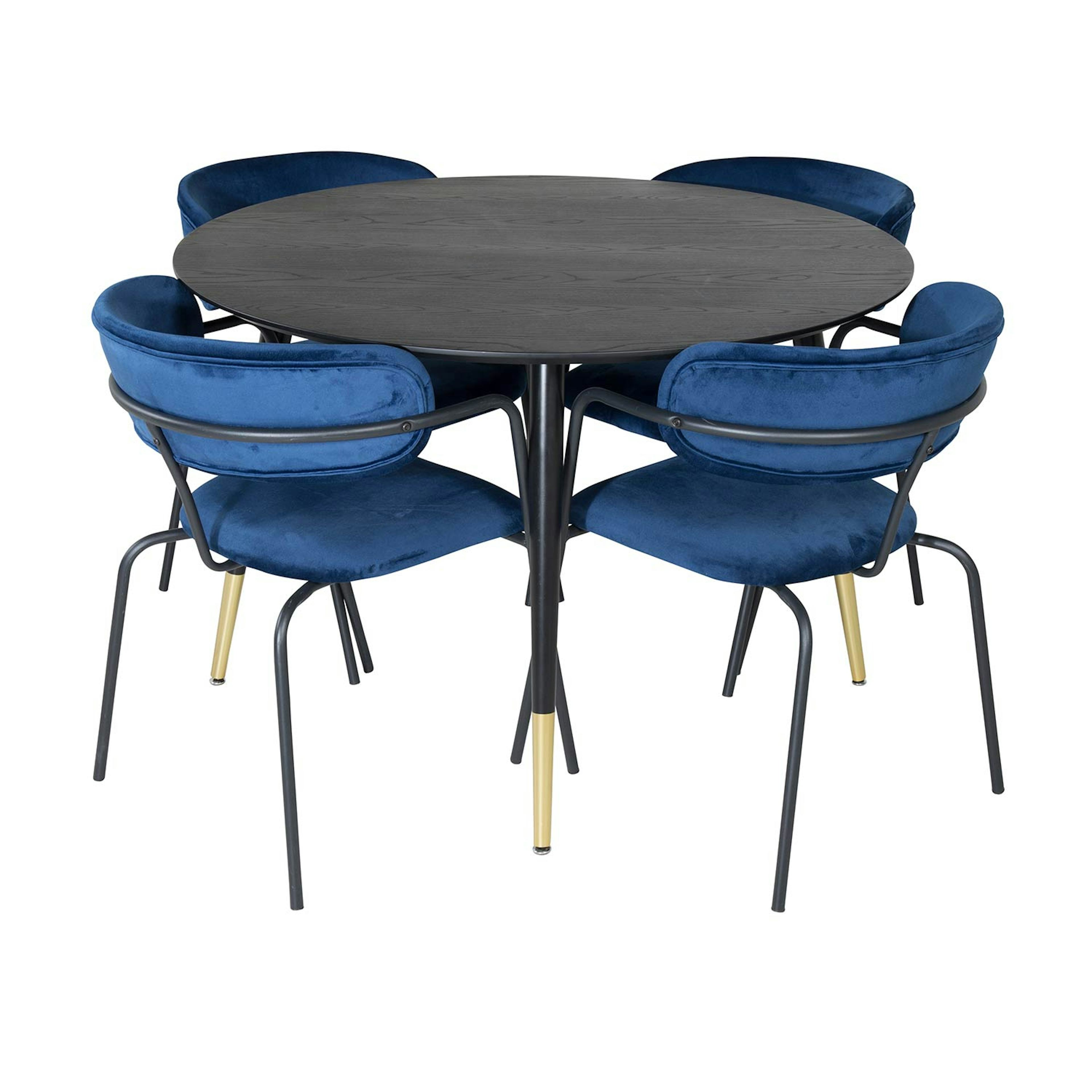 Matgrupp Venture Home Dipp Ø115 cm med 4 Arrow Stolar