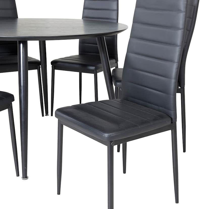 Matgrupp Venture Home Dipp Ø115 cm med 6 Slim Stolar