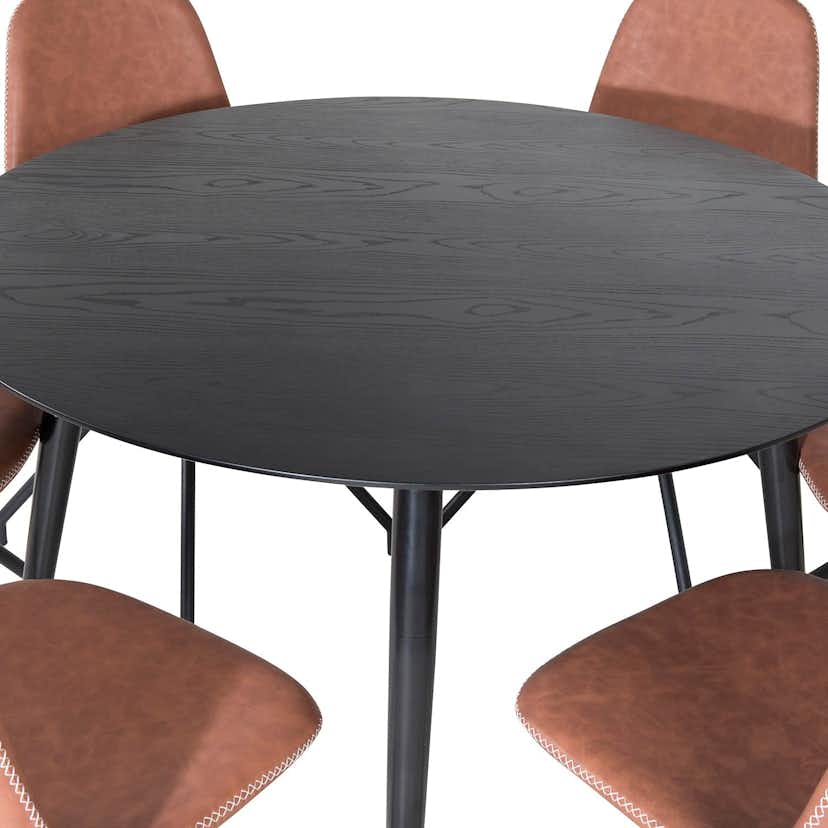 Matgrupp Venture Home Dipp Ø115 cm med 6 Polar Snurr Stolar