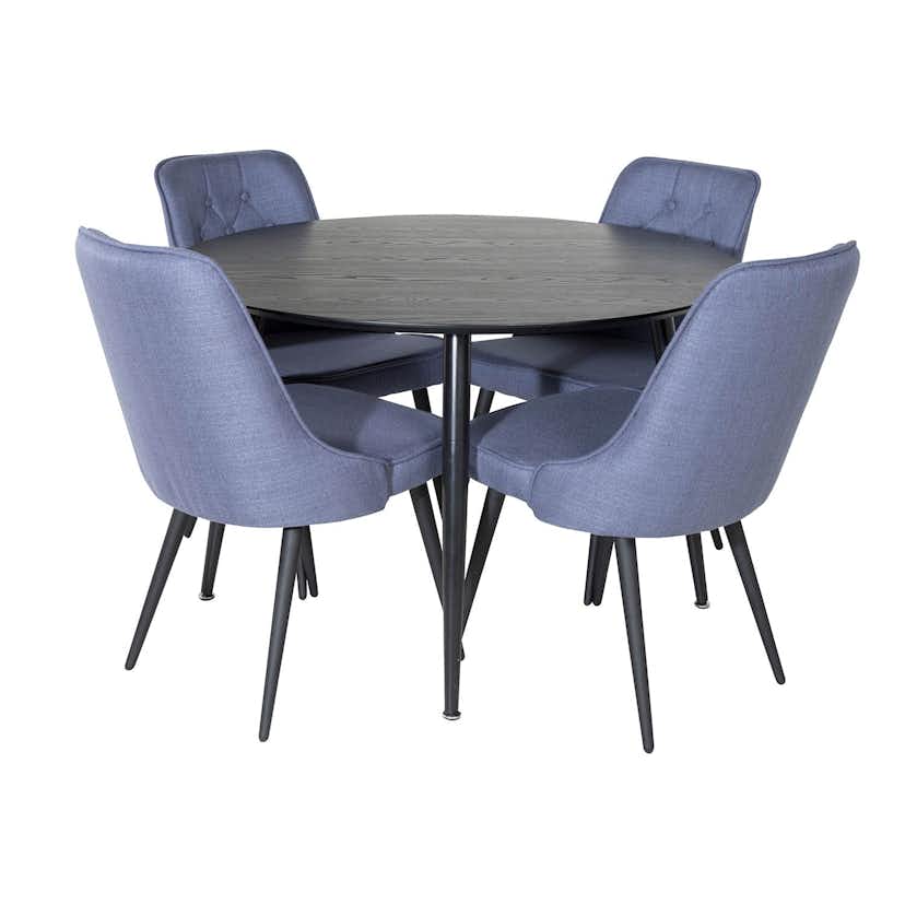 Matgrupp Venture Home Disa Rund med 4 Vera Stolar Polyestertyg