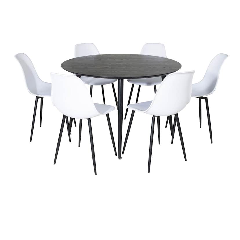 Matgrupp Venture Home Dipp Ø115 cm med 6 Polar Plast Stolar