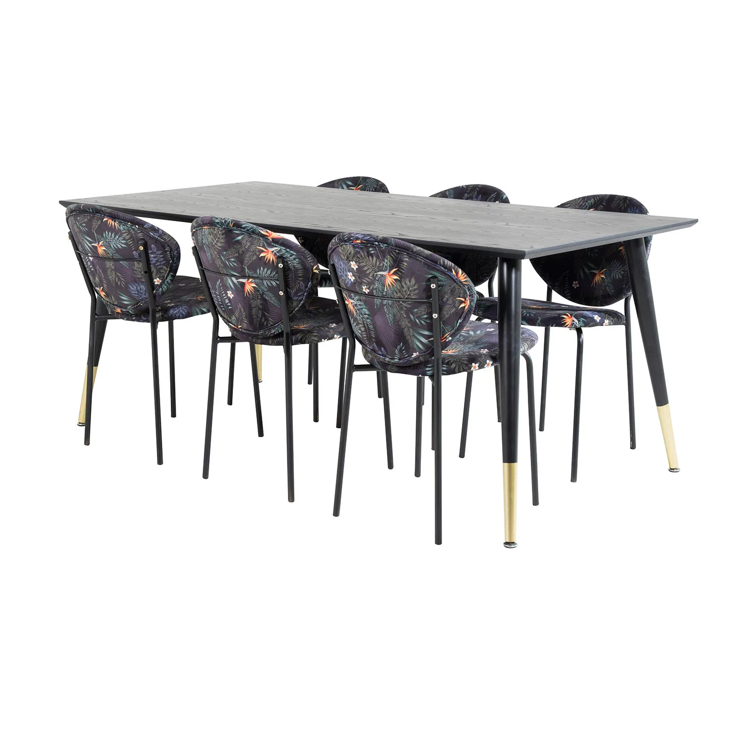 Svart/Mässing/Blommönstrad