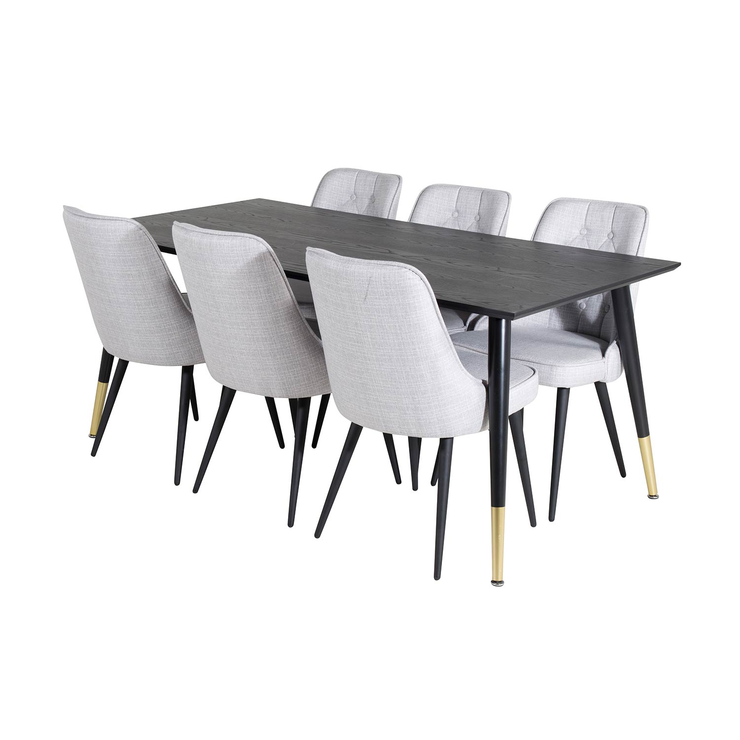 Matgrupp Venture Home Dipp med 6 Velvet Deluxe Stolar