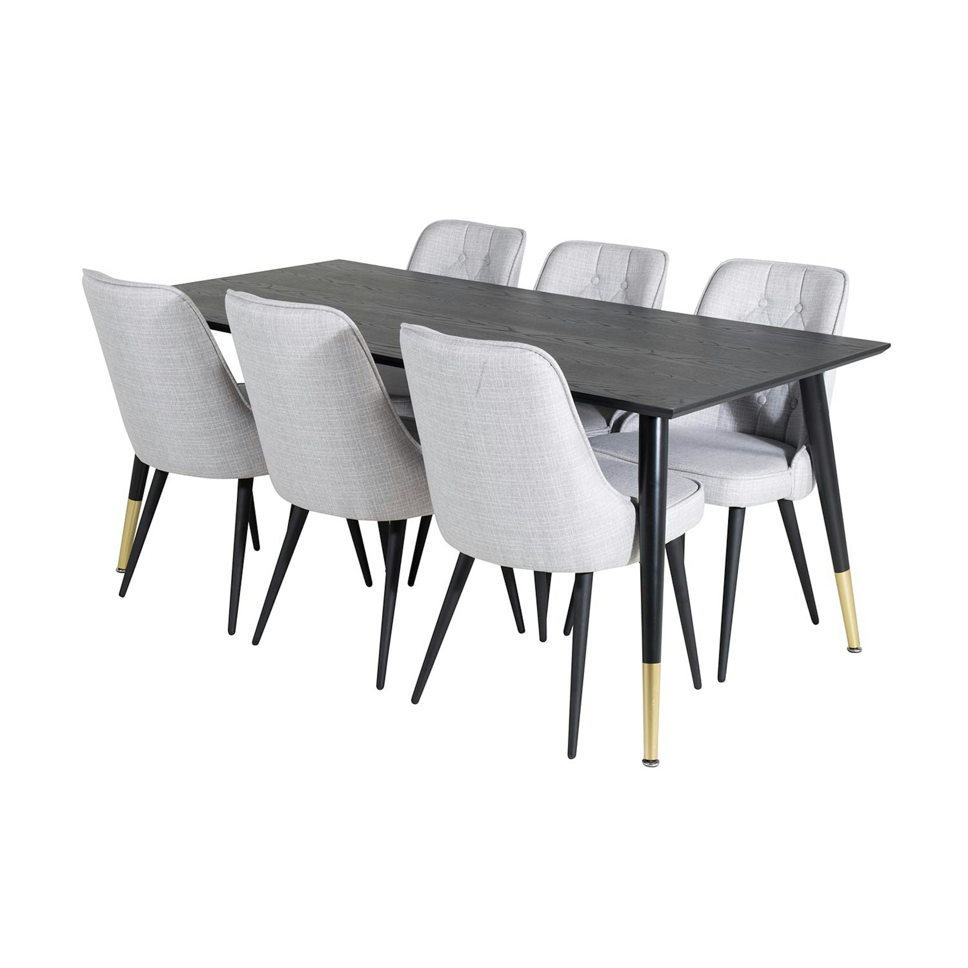 Matgrupp Venture Home Dipp med 6 Velvet Deluxe Stolar