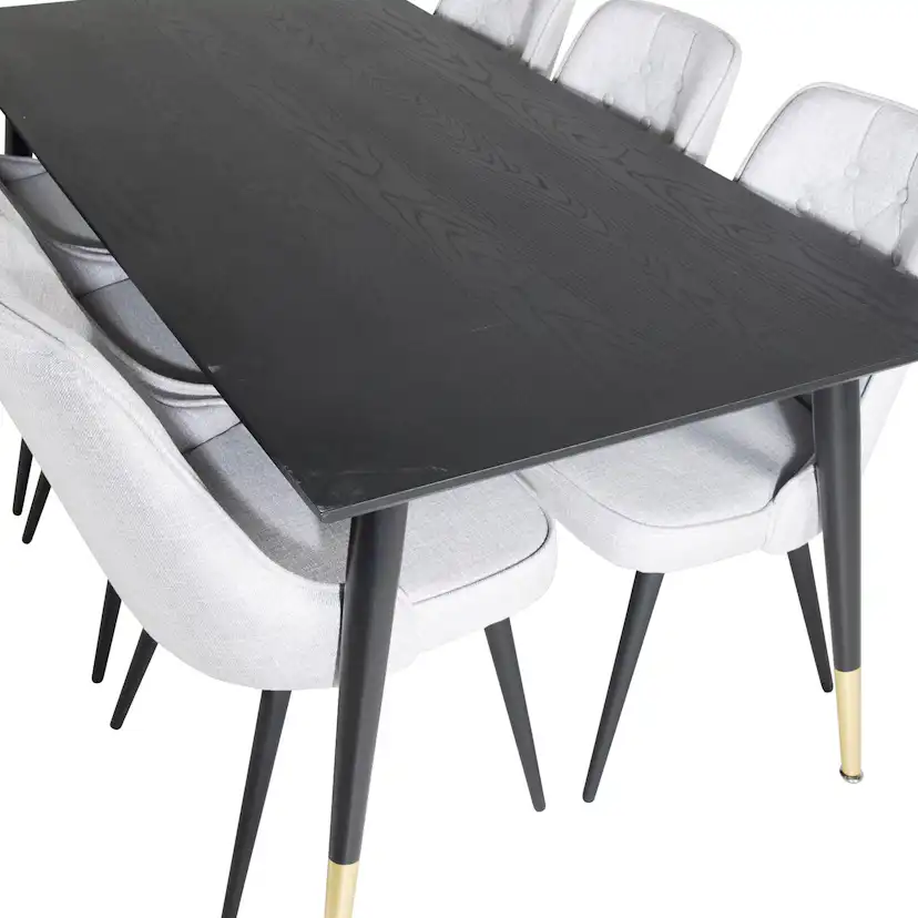 Matgrupp Venture Home Dipp med 6 Velvet Deluxe Stolar