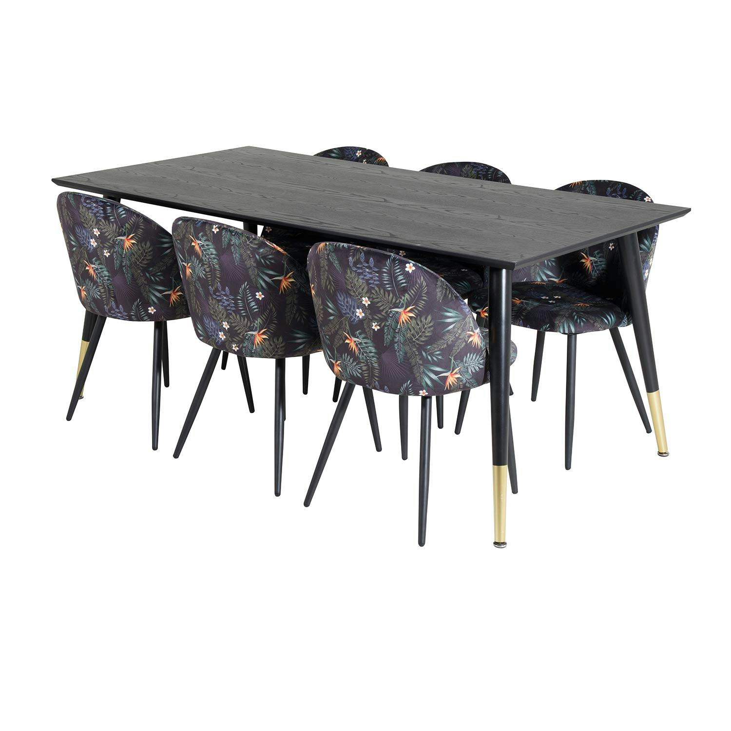 Svart/Mässing/Blommönstrad