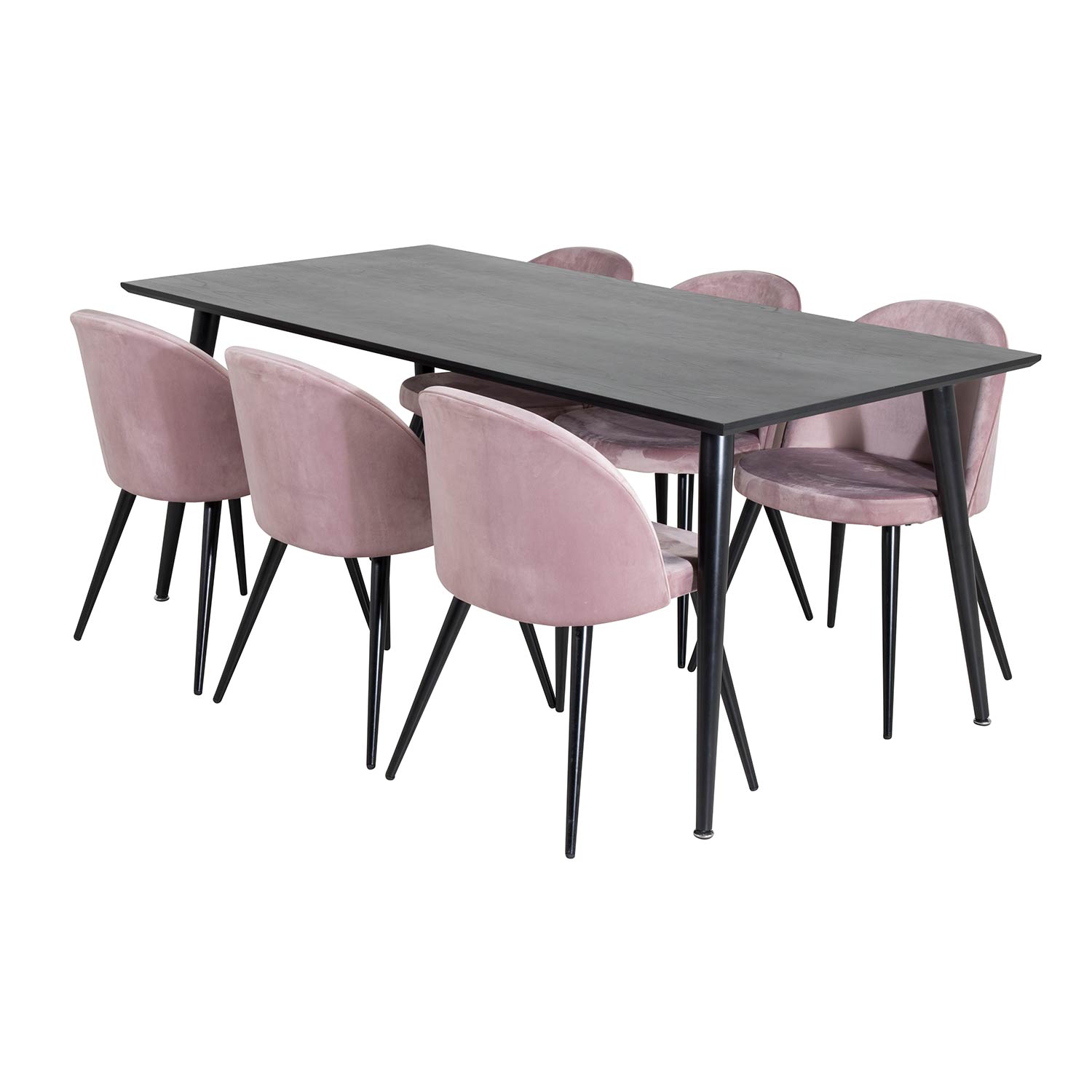 Matgrupp Venture Home Dipp med 6 Velvet Stolar