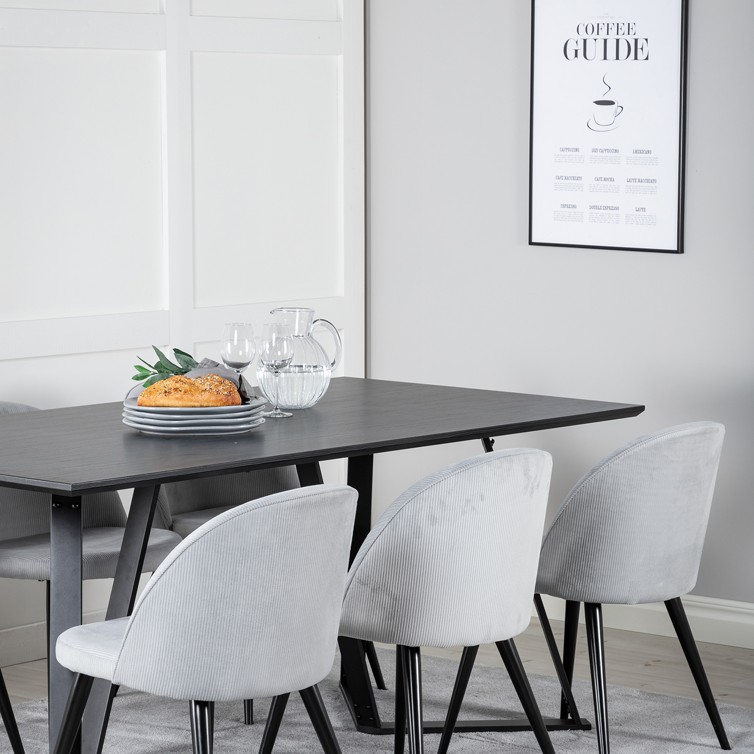 Matgrupp Venture Home Madde med 6 Valentina Stolar Manchester