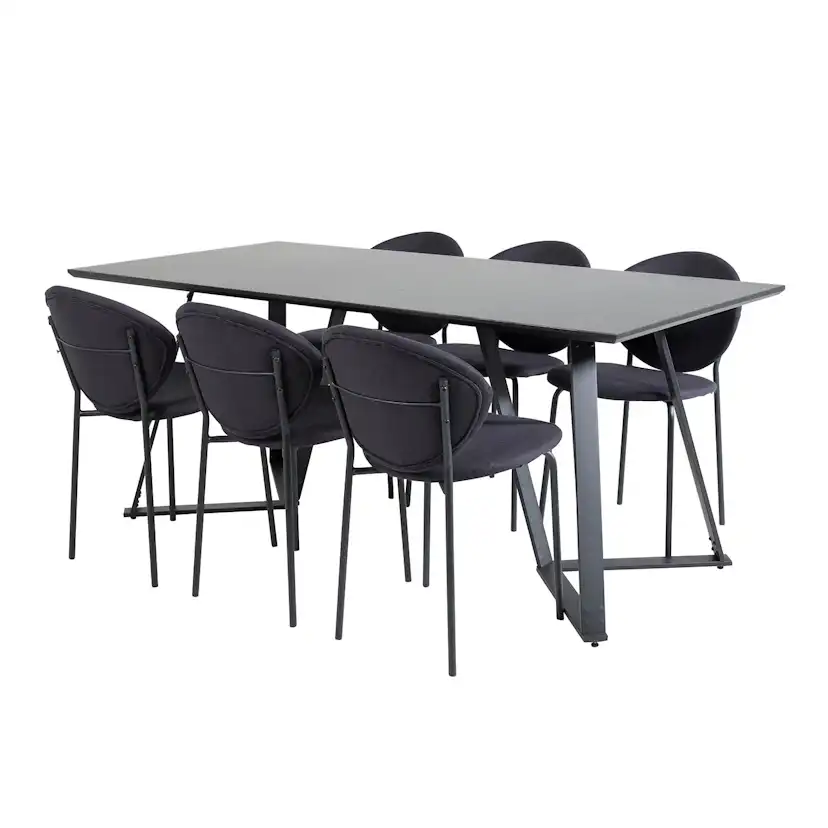 Matgrupp Venture Home Madde med 6 Valor Stolar Polyestertyg