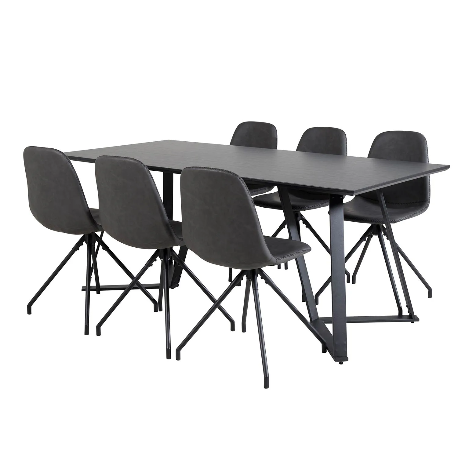 Matgrupp Venture Home Madde med 6 Pobbie Stolar Konstläder