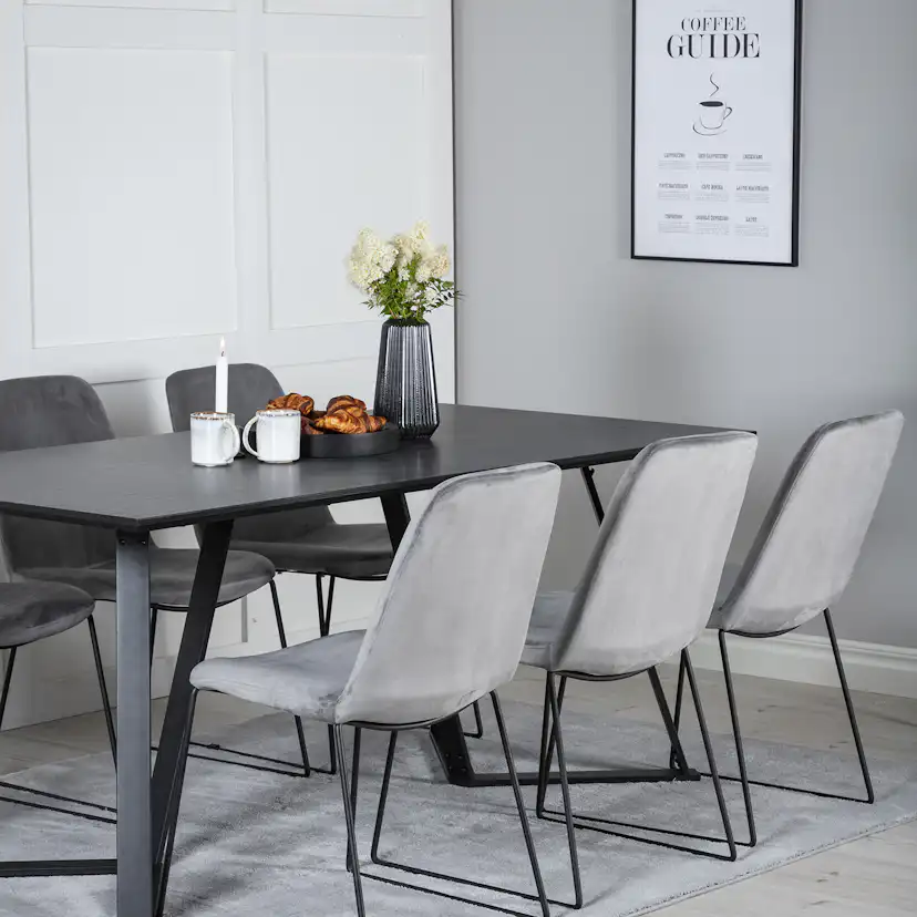 Matgrupp Venture Home Madde med 6 Muscot Stolar Sammet