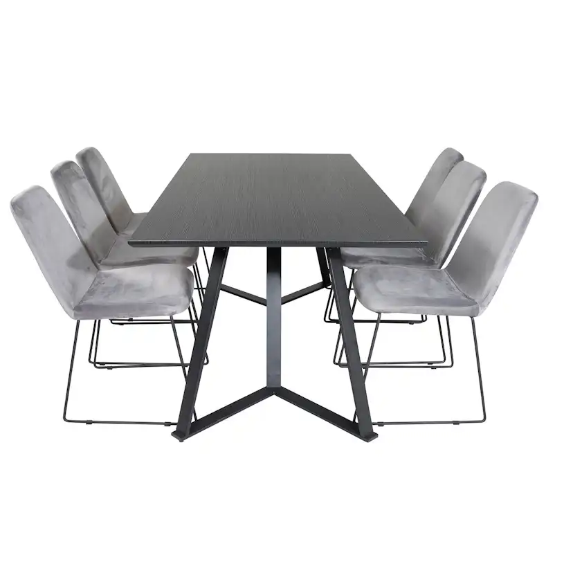 Matgrupp Venture Home Madde med 6 Muscot Stolar Sammet