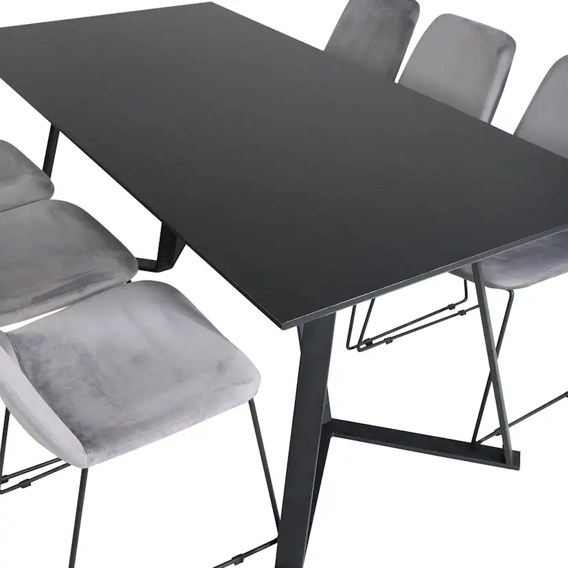 Matgrupp Venture Home Madde med 6 Muscot Stolar Sammet