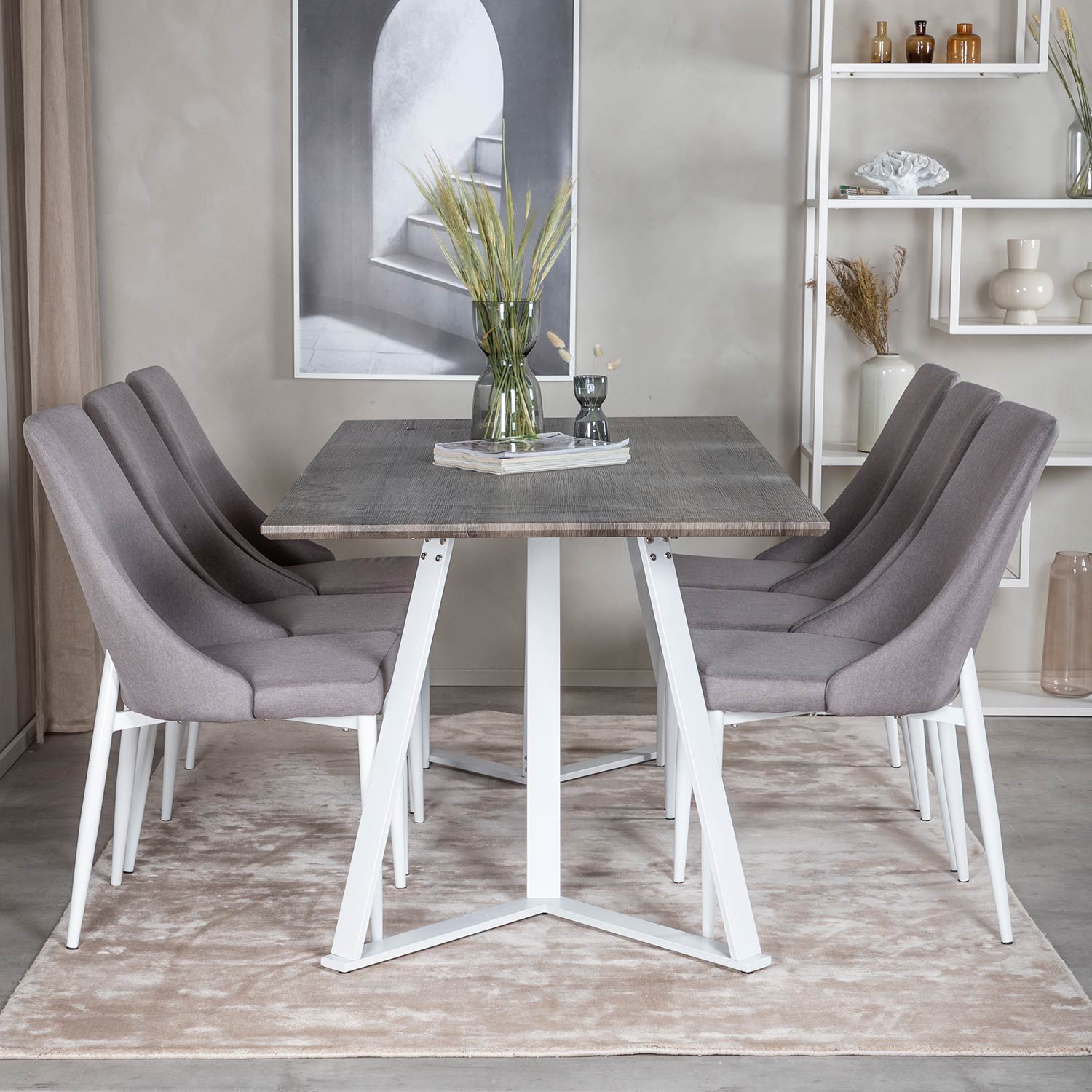 Matgrupp Venture Home Madde med 6 Laura Stolar Polyestertyg