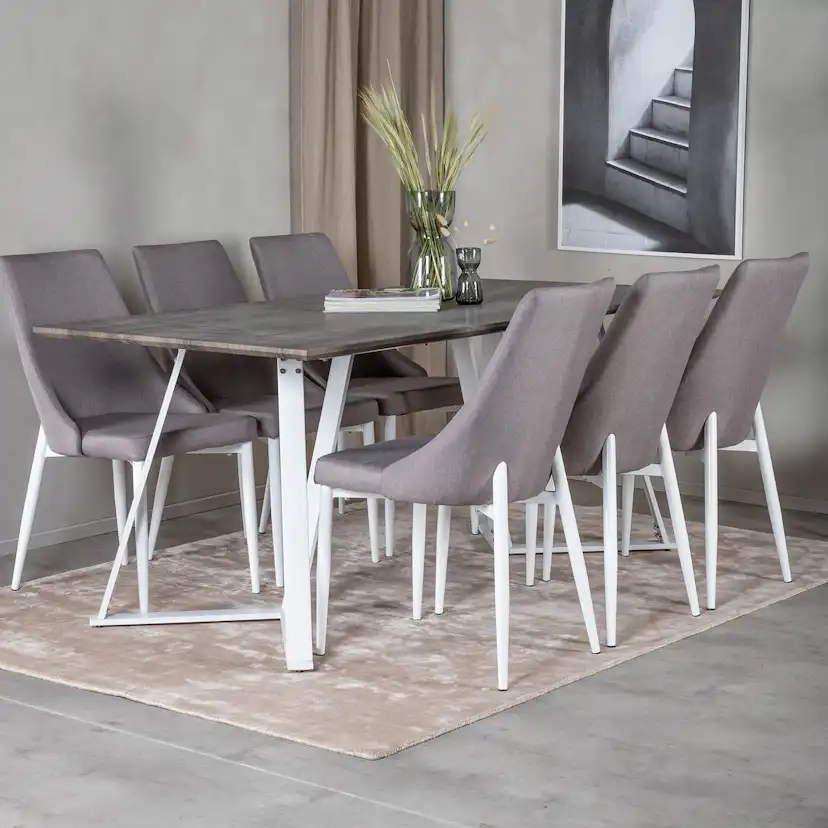 Matgrupp Venture Home Madde med 6 Laura Stolar Polyestertyg