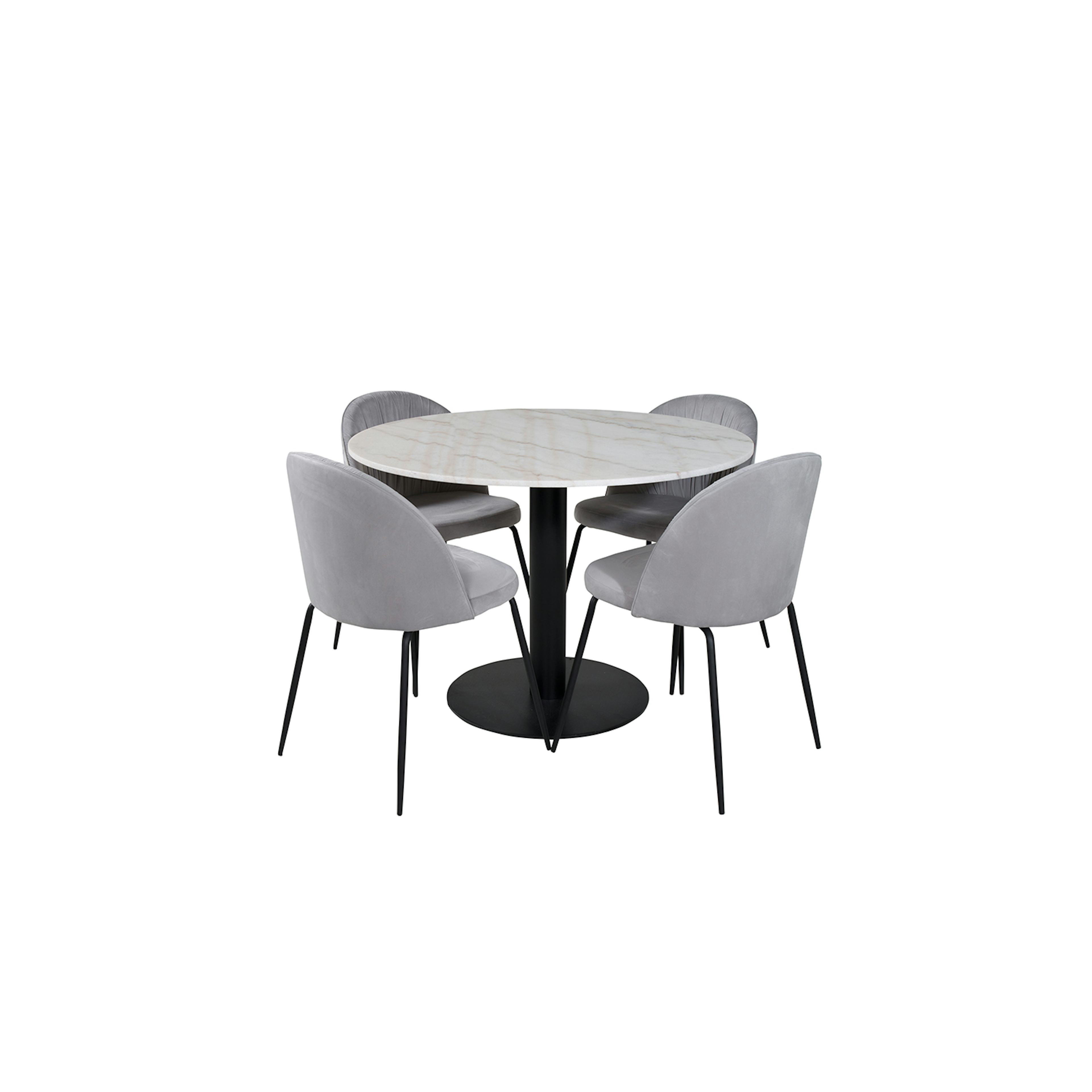 Matgrupp Venture Home Estelle med 4 Wrigley Stolar Sammet