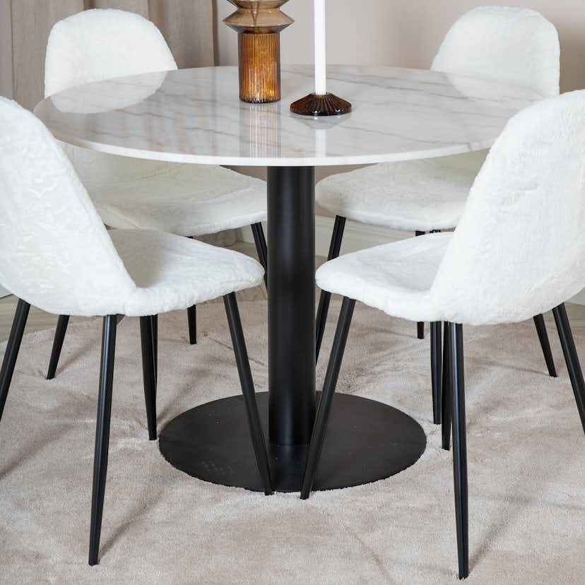 Matgrupp Venture Home Estelle med 4 Pooya Stolar PolyEstelletyg