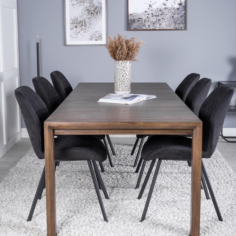 Matgrupp Venture Home Shy med 6 Geneva Matstolar