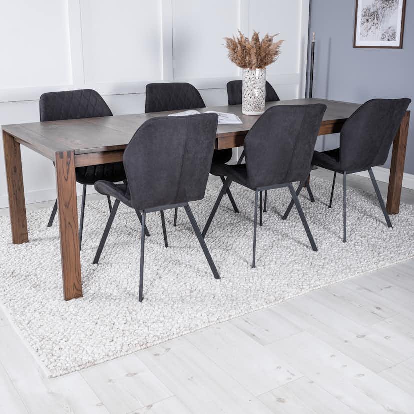 Matgrupp Venture Home Shy med 6 Geneva Matstolar