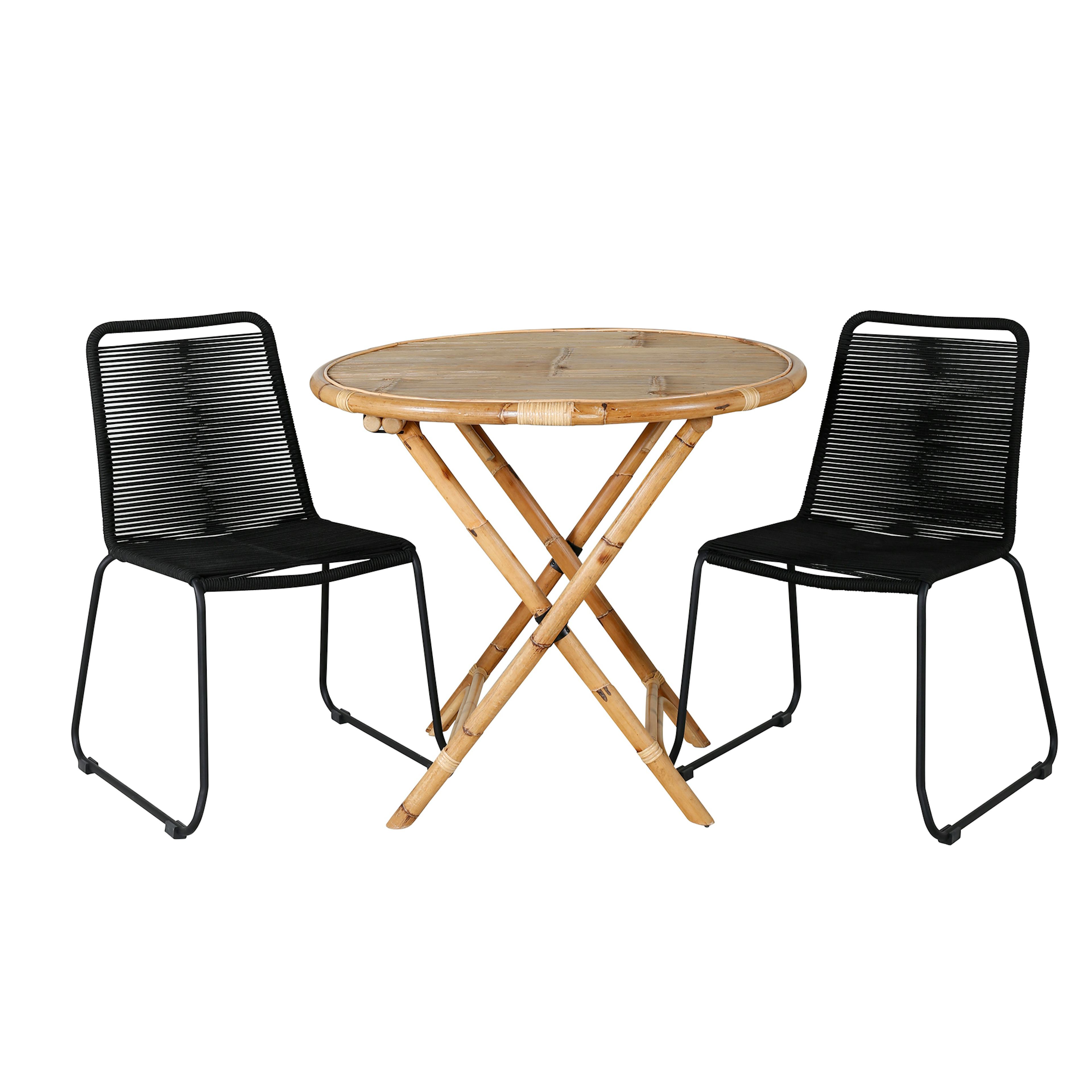 Cafégrupp Venture Home Cane med 2 Lindos Trädgårdsstolar Utomhus