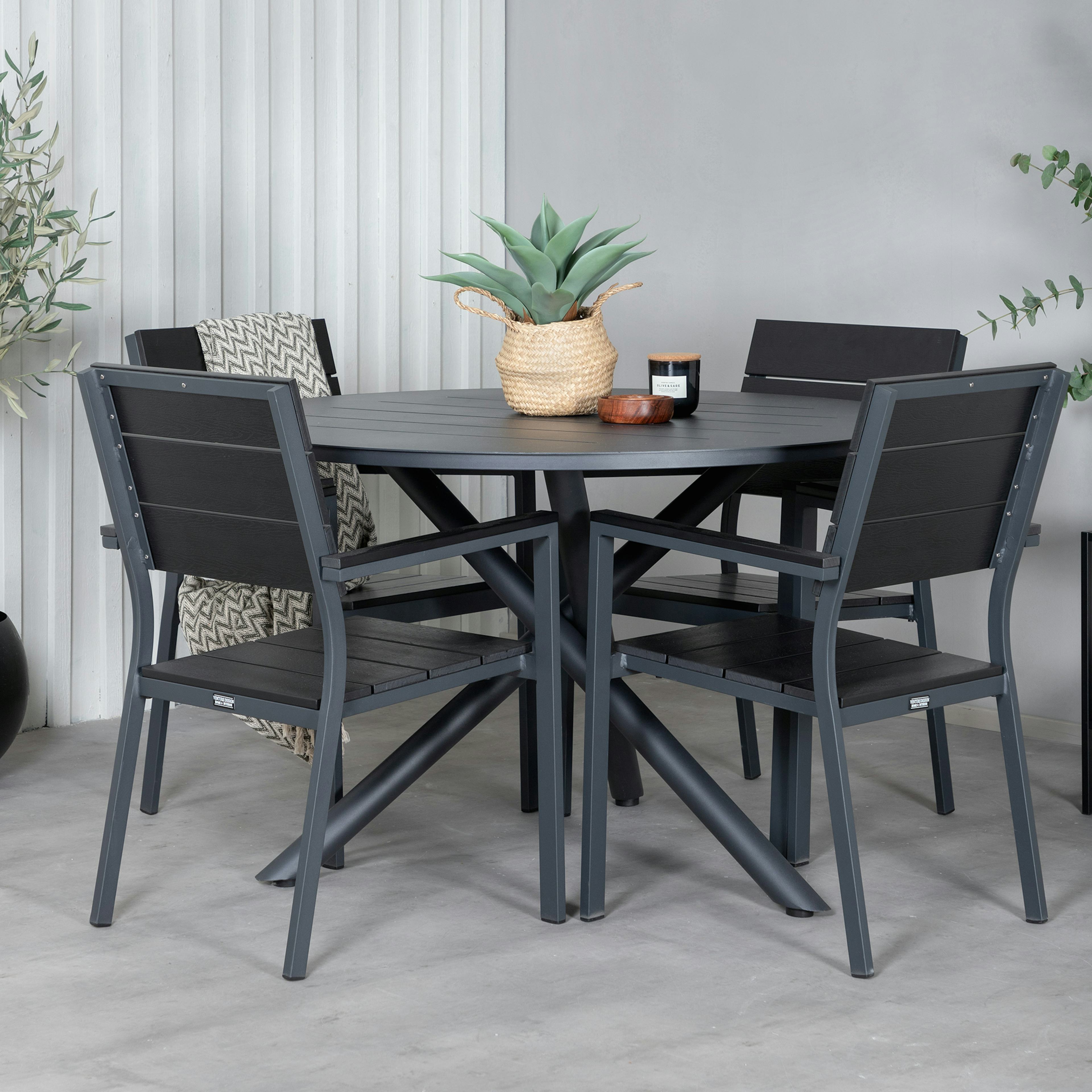 Matgrupp Venture Home Ande med 4 Livia Matstolar