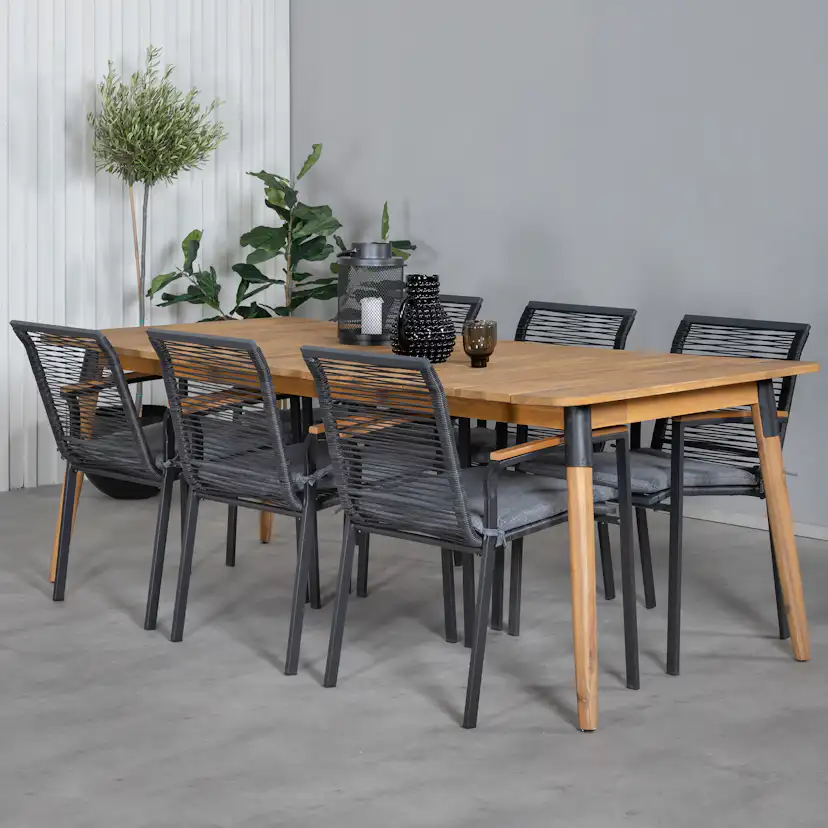 Matgrupp Utomhus Venture Home Julle med 6 Darri Trädgårdsstolar