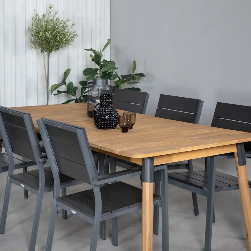 Matgrupp Utomhus Venture Home Julle med 6 Livia Trädgårdsstolar