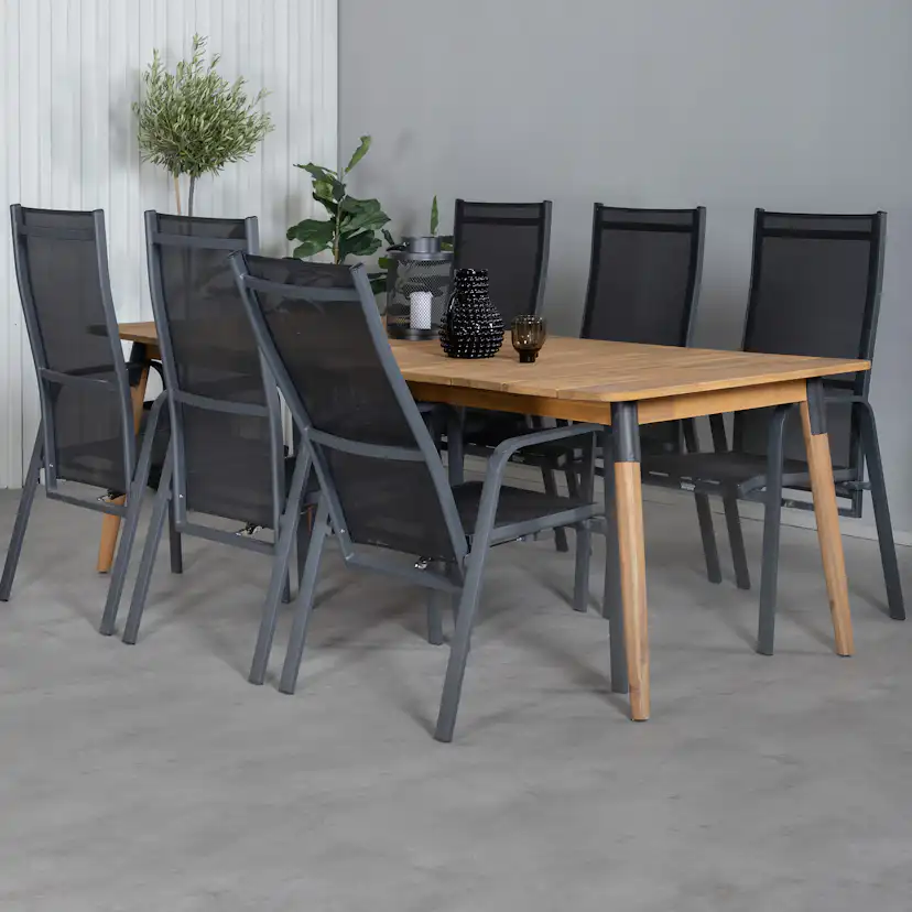 Matgrupp Utomhus Venture Home Julle med 6 Cubb Recliner Trädgårdsstolar