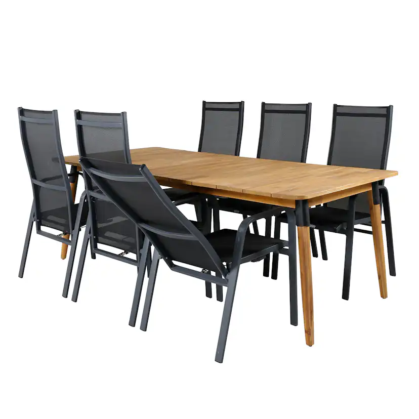 Matgrupp Utomhus Venture Home Julle med 6 Cubb Recliner Trädgårdsstolar