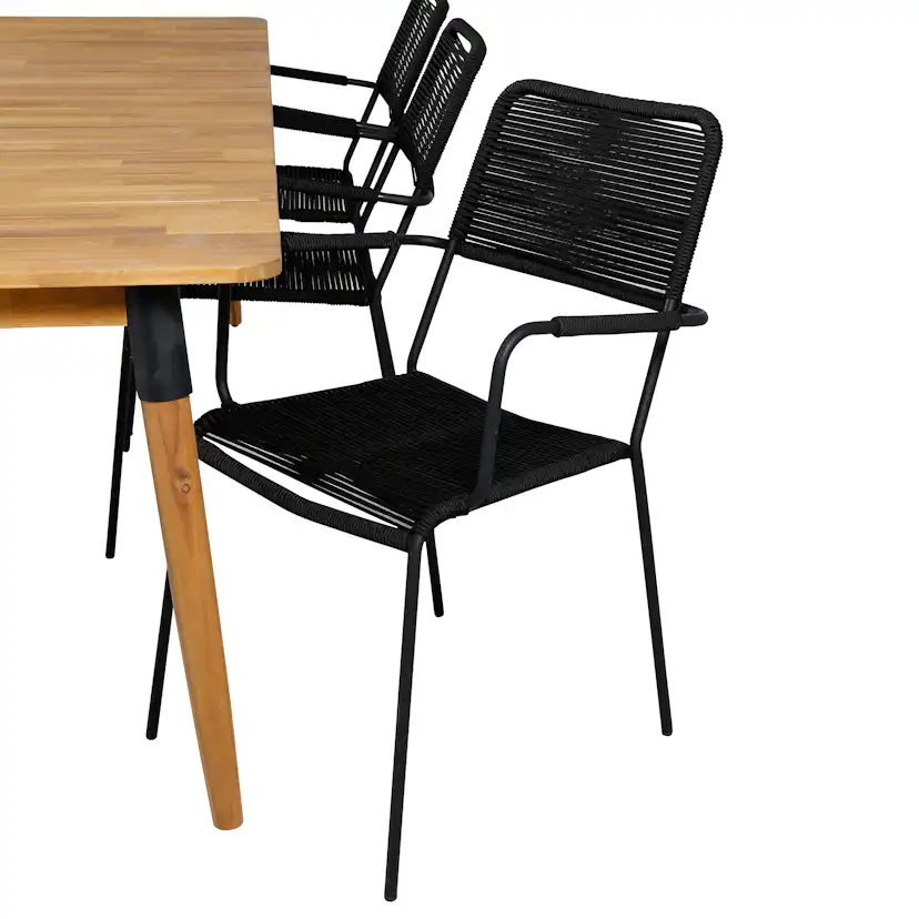 Matgrupp Venture Home Julle med 6 Minos Matstolar med Armstöd