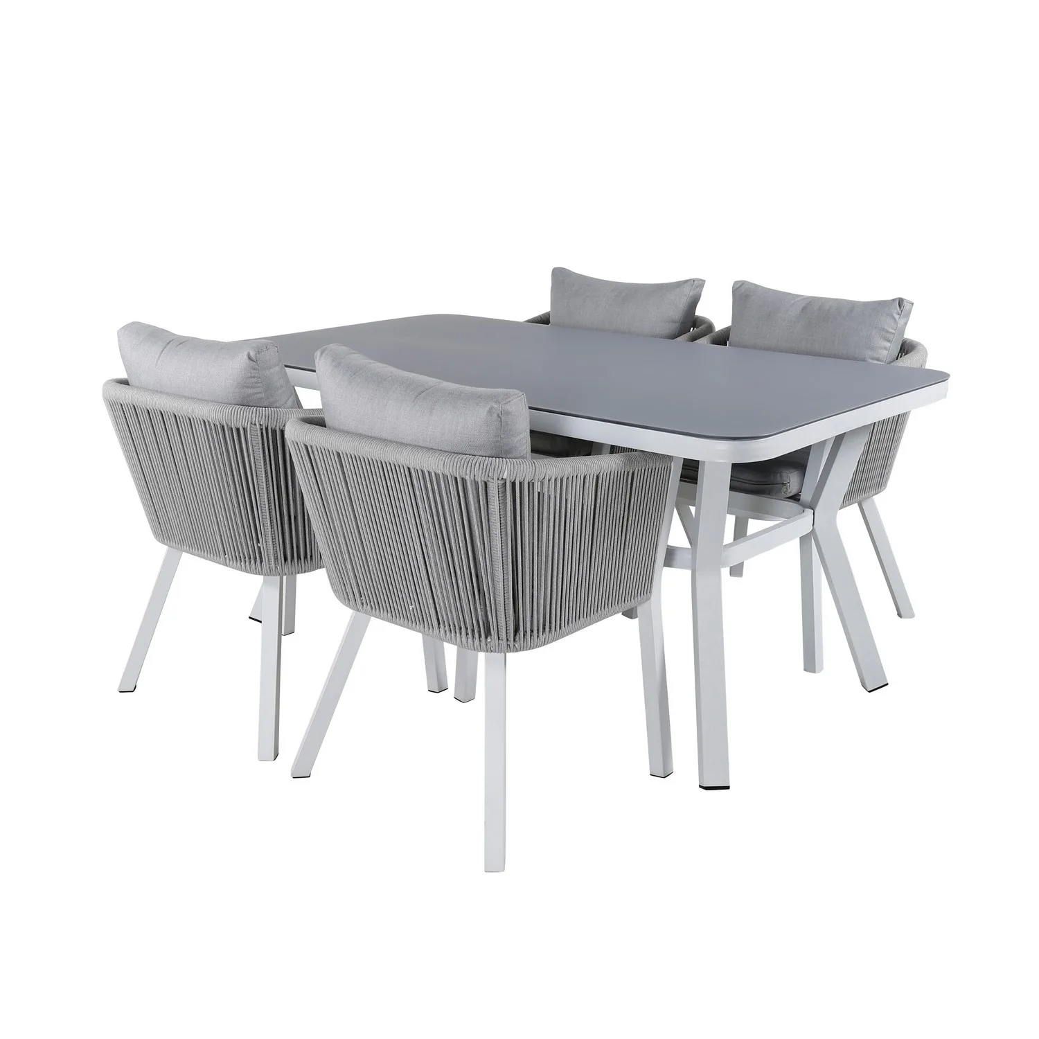 Matgrupp Venture Home Vyn Vit med 4 Vyn Matstolar