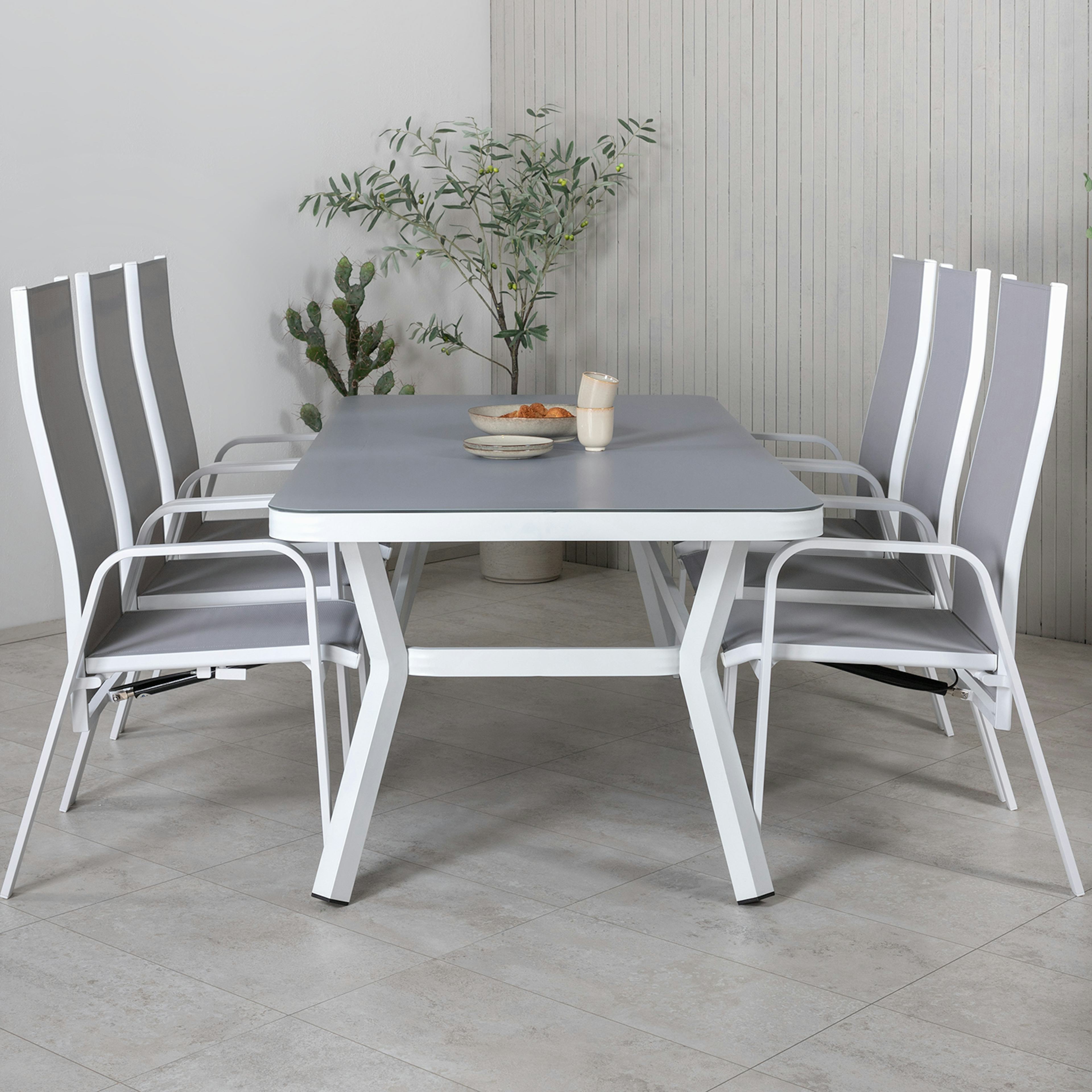 Matgrupp Utomhus Venture Home Virya 160x90 med 6 Copacabana ReclinerTrädgårdsstolar