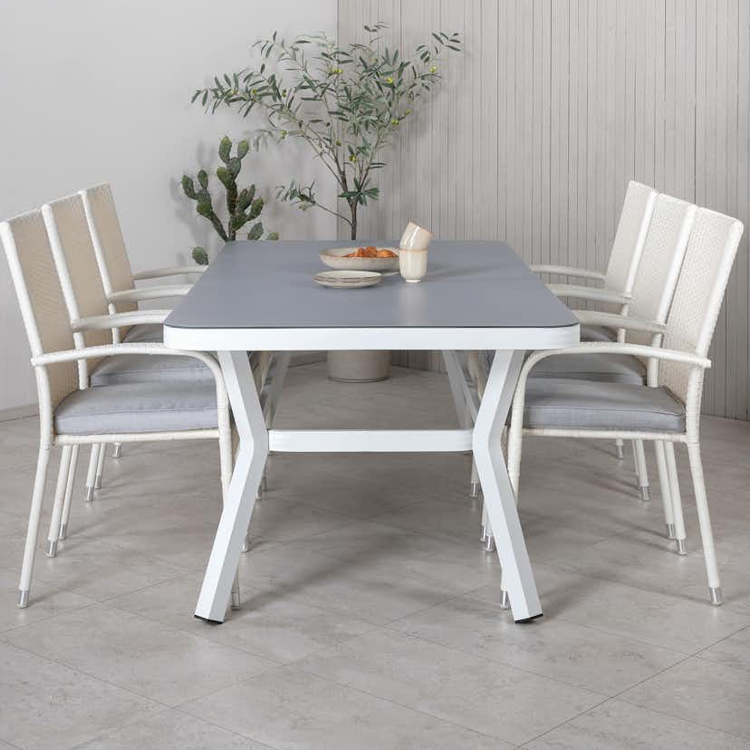 Matgrupp Venture Home Virya 160x90 med 6 Anna Matstolar