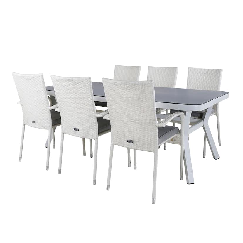 Matgrupp Venture Home Virya 160x90 med 6 Anna Matstolar