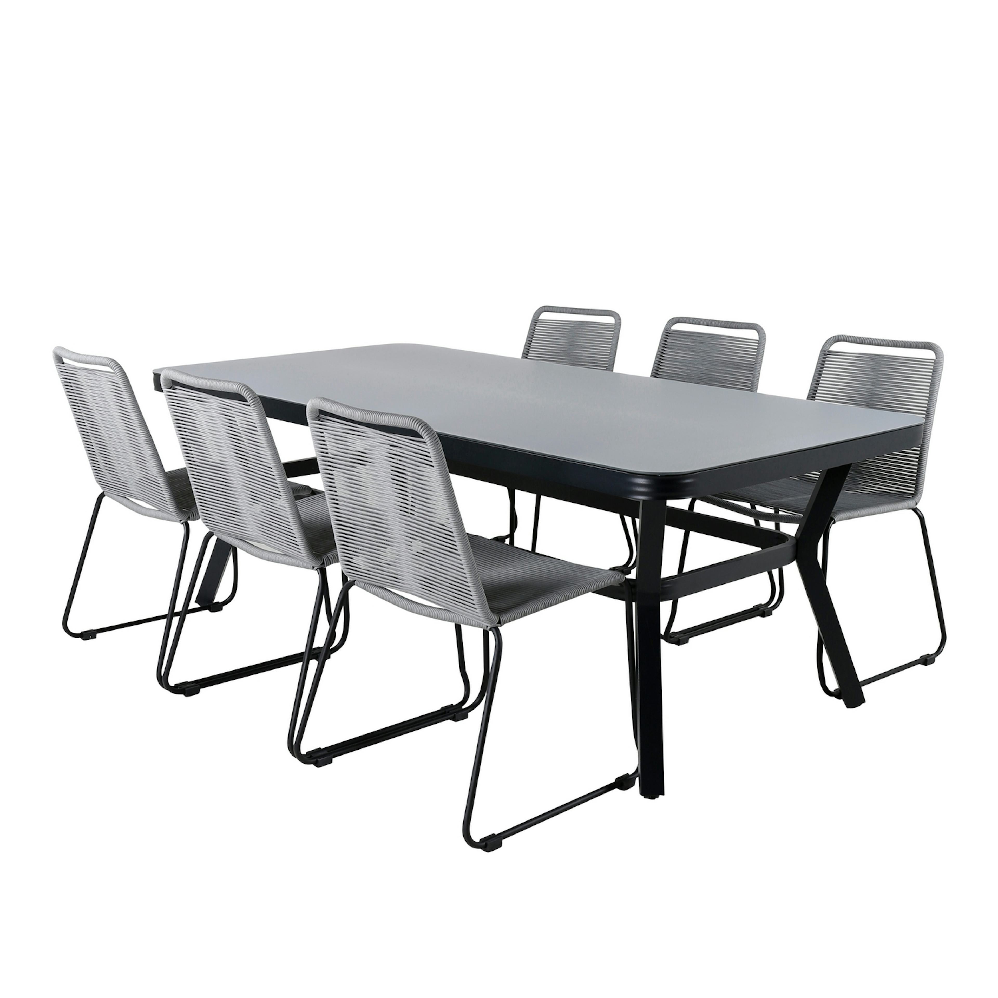 Matgrupp Utomhus Venture Home Vyn Aluminium med 6 Lumi Trädgårdsstolar