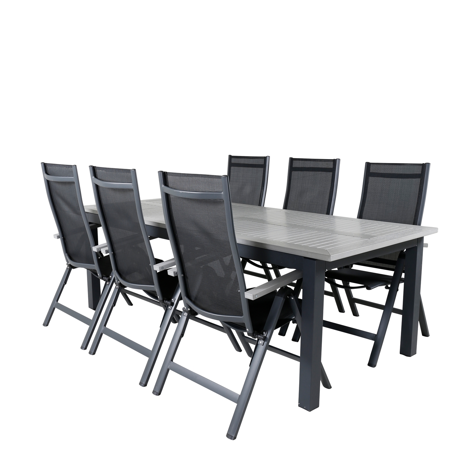 Matgrupp Utomhus Venture Home Aleyna 224 Svart med 6 Aleyna PositionsTrädgårdsstolar