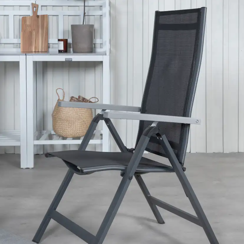 Matgrupp Venture Home Lova 160 Svart med 4 Aleyna Positionsstolar