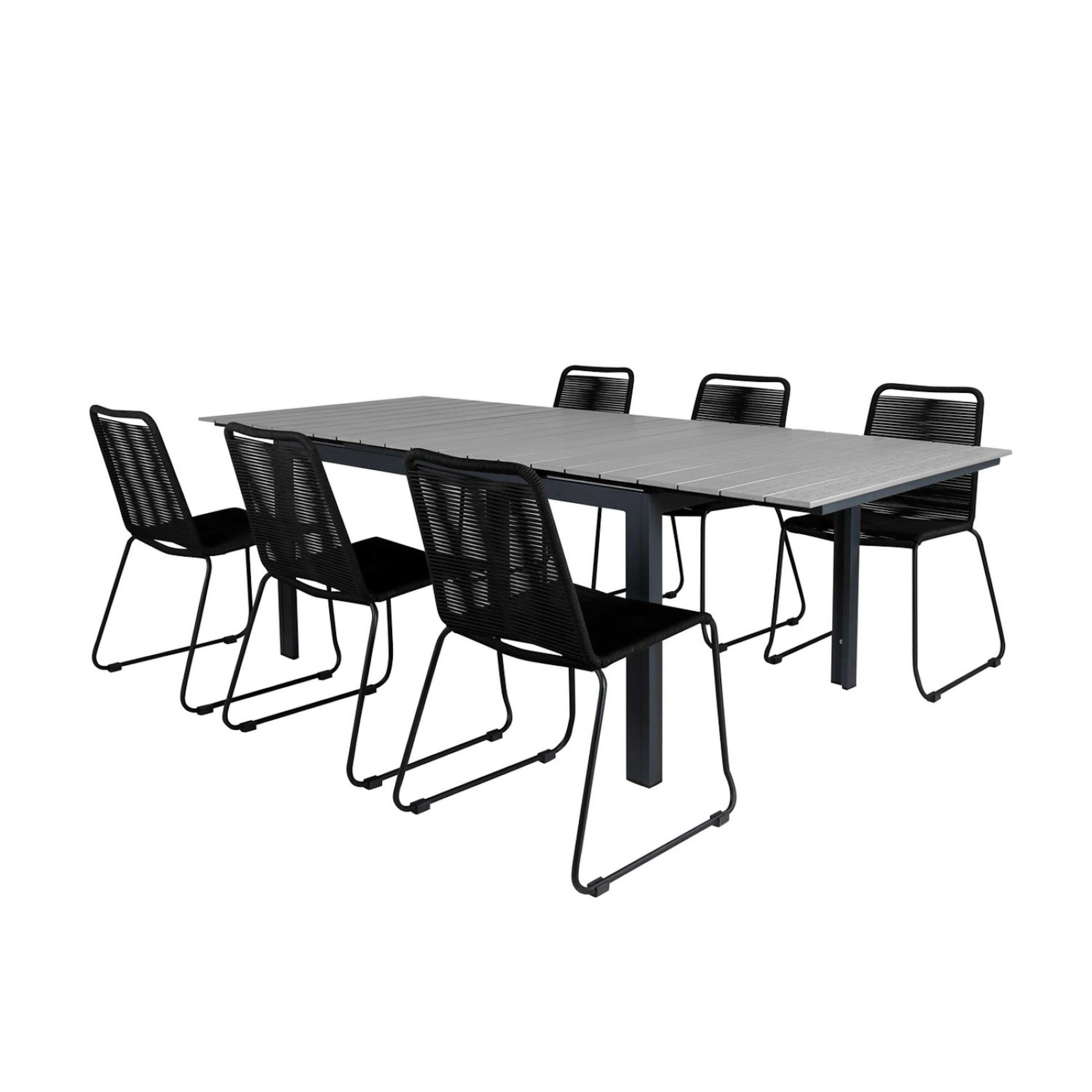 Matgrupp Venture Home Lova 160 med 6 Leon Stapelbara Matstolar