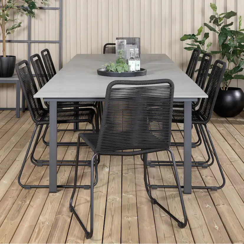 Matgrupp Venture Home Lova 224 med 8 Leon Stapelbara Matstolar