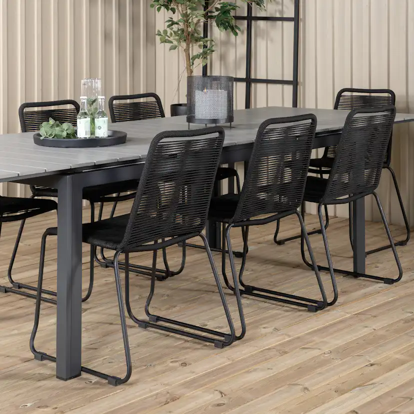 Matgrupp Venture Home Lova 224 med 8 Leon Stapelbara Matstolar