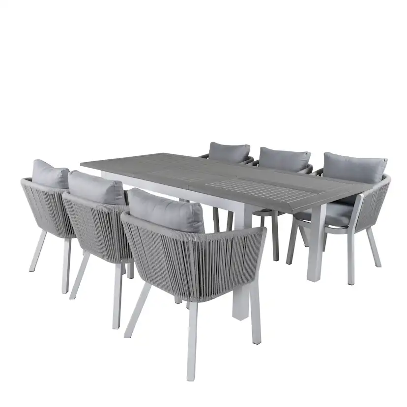 Matgrupp Venture Home Aleyna med 6 Virya Matstolar