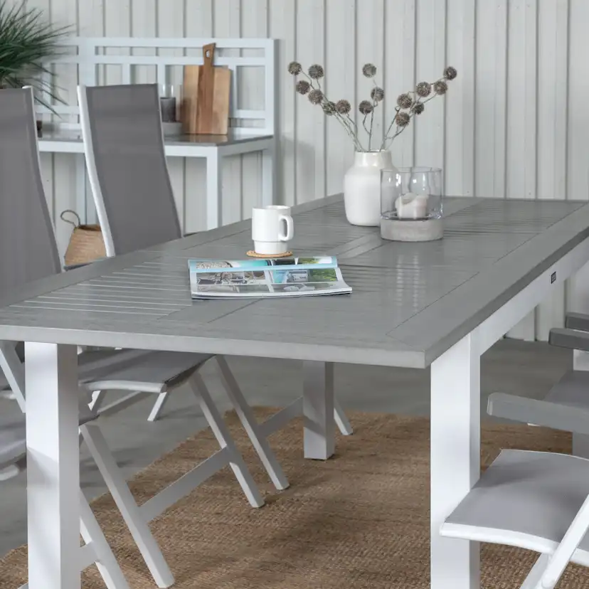 Matgrupp Venture Home Aleyna 152 Vit med 6 Aleyna Positionsstolar