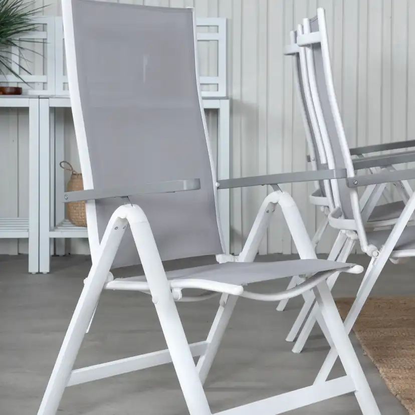 Matgrupp Venture Home Aleyna 152 Vit med 6 Aleyna Positionsstolar