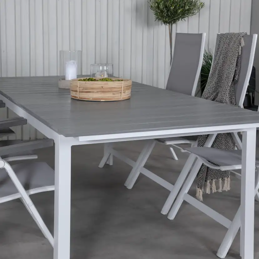 Matgrupp Venture Home Lova 224 Vit med 6 Aleyna Positionsstolar