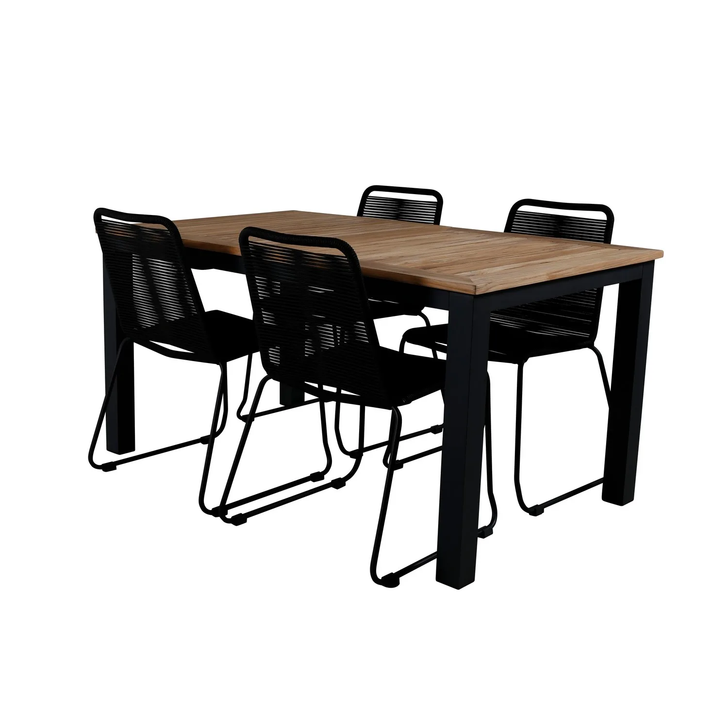 Matgrupp Utomhus Venture Home Perla med 4 Leon Stapelbara Trädgårdsstolar