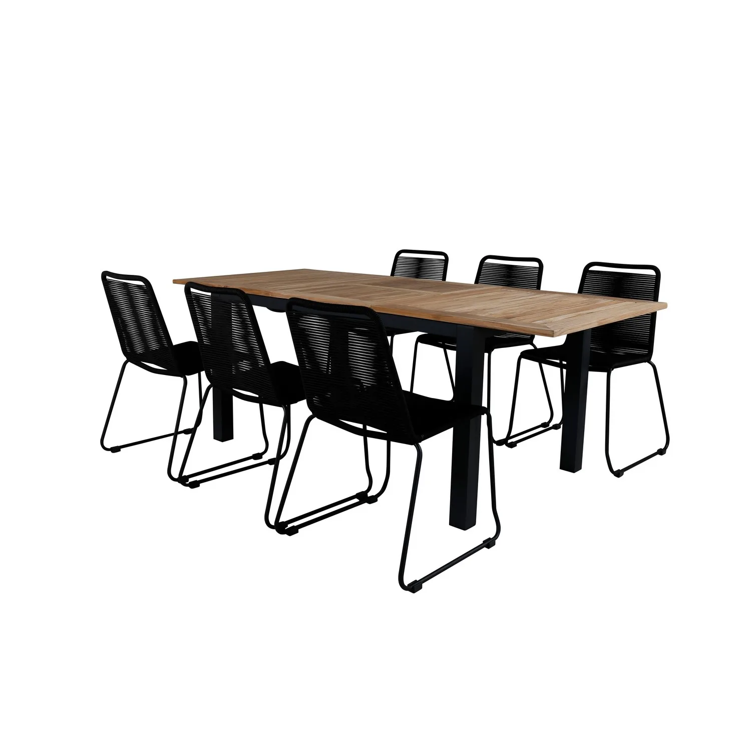 Matgrupp Utomhus Venture Home Perla 152 med 6 Leon Stapelbara Trädgårdsstolar