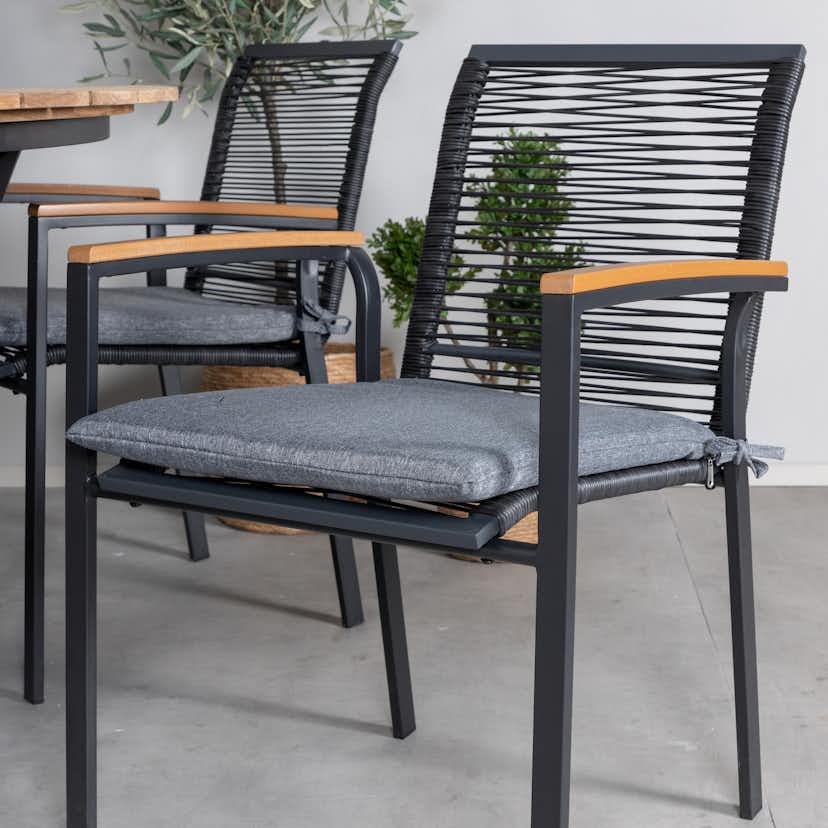 Matgrupp Utomhus Venture Home Meya med 6 Douglas Trädgårdsstolar