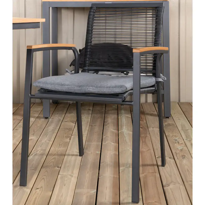 Matgrupp Utomhus Venture Home Mendi med 8 Deni Trädgårdsstolar